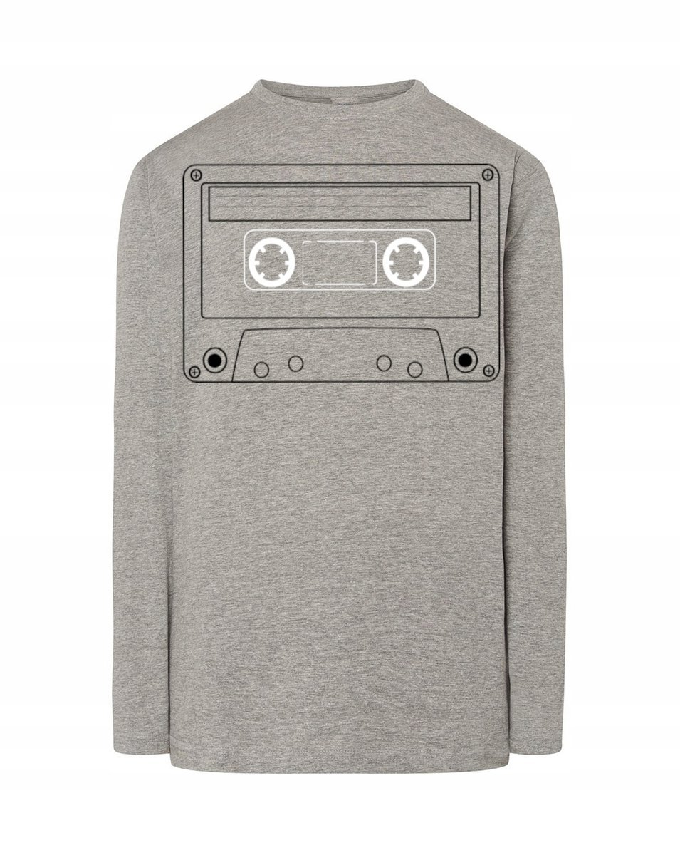 Longsleeve męski RETRO nadruk KASETA r.4XL