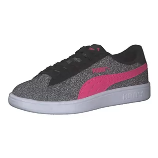 Buty dla dziewczynek - PUMA Dziewczęce sneakersy Smash V2 Glitz Glam Jr, Puma Black Glowing Pink Puma White, 36 EU - grafika 1