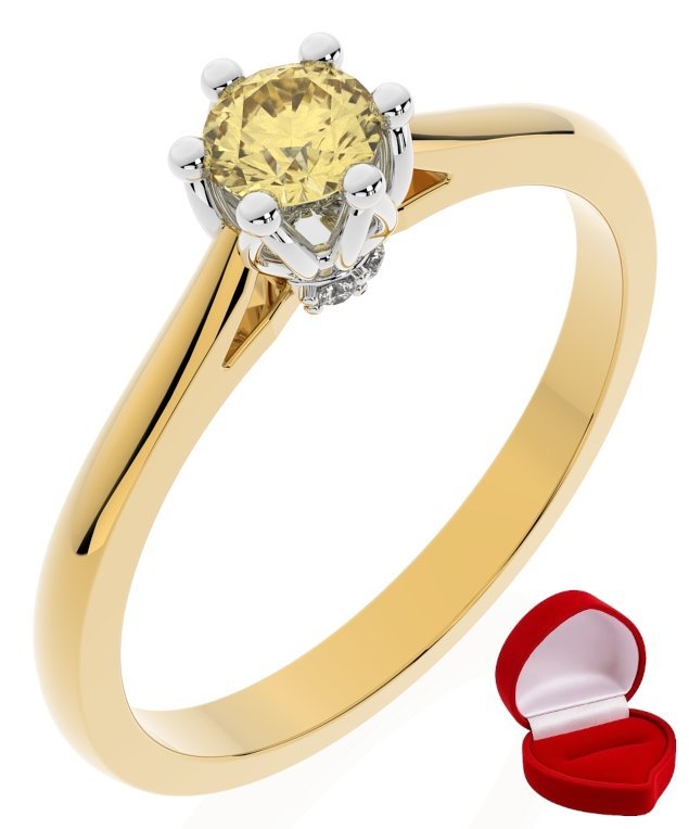 ZŁOTY PIERŚCIONEK ZARĘCZYNOWY 585 14k SZAFIR 0,19 ct + PUDEŁKO R29