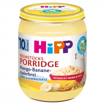 Hipp Owsianka na mleku z mango i bananami od 10. miesiąca 160 g Bio - Desery dla dzieci - miniaturka - grafika 1