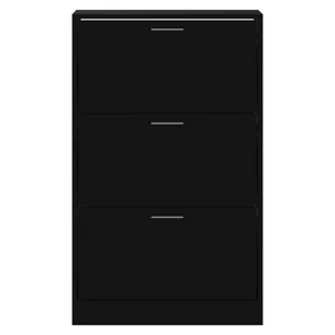 Lumarko Szafka na buty, czarna, 63x24x103 cm, materiał drewnopochodny - Szafki na buty - miniaturka - grafika 5