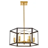 Lampy sufitowe - Lorton lampa sufitowa czarno mosiężna LDP 1142-6 (BK+MD) Lumina Deco // Rabaty w koszyku i  od 299zł ! - miniaturka - grafika 1