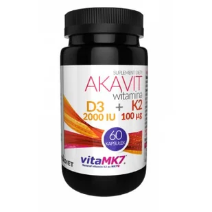 VITADIET Akavit Witamina D3 2000 IU + K2 100 µg, 60 kaps. - Witaminy i minerały - miniaturka - grafika 1