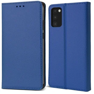Moozy Etui z klapką do Samsung A02S, ciemnoniebieskie - Inteligentne etui z klapką magnetyczną Etui z klapką Folio z uchwytem na kartę i stojakiem, .. - Etui i futerały do telefonów - miniaturka - grafika 1