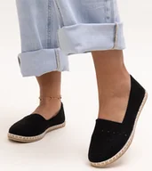 Espadryle damskie - Czarne ażurowe espadryle Augusta -37 - miniaturka - grafika 1
