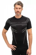 Koszulki sportowe męskie - Koszulka termoaktywna męska Brubeck Dry SS13700 czarny/grafit - miniaturka - grafika 1