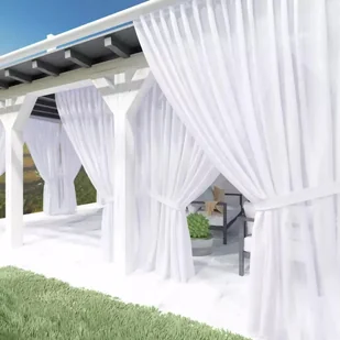 Firanka gotowa woal na taśmie z podwieszką Miria 120x250 cm biała - Firany - miniaturka - grafika 1