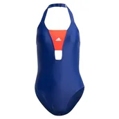 Stroje kąpielowe - adidas Damski strój kąpielowy z kolorowymi blokami, 76 cm, czarny, Czarny, 116 - miniaturka - grafika 1