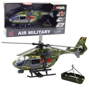 Helikopter Wojskowy Militarny Hak Nosze Światła Dźwięki 1:12 - Samoloty i helikoptery - miniaturka - grafika 1