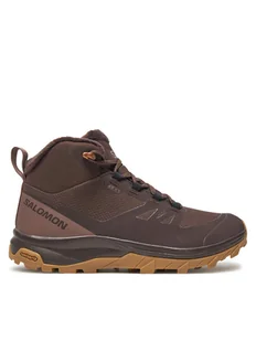 Salomon Trekkingi Outsnap Climasalomon™ Waterproof L47685100 Brązowy - Buty trekkingowe damskie - miniaturka - grafika 1