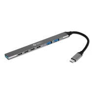 Huby USB - BakkerElkhuizen BNECHUB3A4C huby i koncentratory USB Type-C 5000 Mbit/s Czarny, Szary - miniaturka - grafika 1