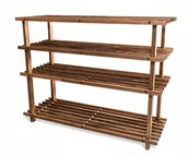 Szafki na buty - Drewniany Stojak Na Buty 4 Półki Rbo–4 Regał Półka Szafa Szafka Brązowy Drewno Sosnowe / Wamar-Sosenka - miniaturka - grafika 1