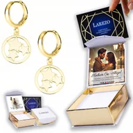 Kolczyki - Złote Kolczyki 925 z Gwiazdkami Blaszki Gwiazda Gwiazdy Gwiazdki NADRUK - miniaturka - grafika 1