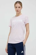 Koszulki sportowe damskie - adidas t-shirt bawełniany kolor różowy - miniaturka - grafika 1