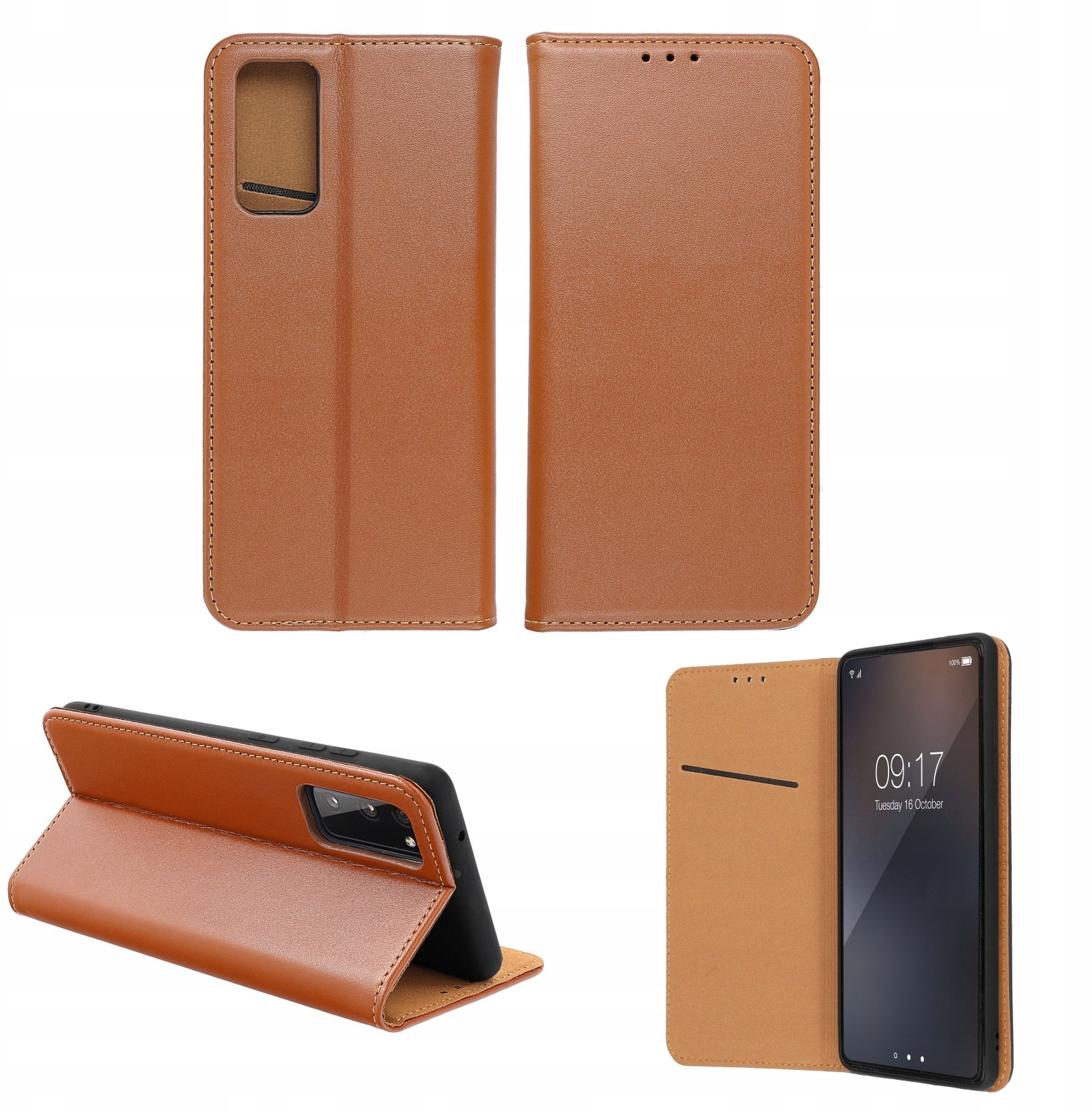 Kabura SMART PRO Book skórzana do IPHONE 17 Pro brązowy