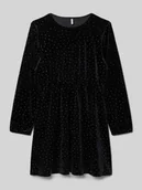 Sukienki - Sukienka taliowana z długim rękawem i obszyciem ozdobnymi kamieniami model ‘VELLA’ - miniaturka - grafika 1