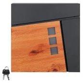 Skrzynki na listy - Skrzynka na listy 37x36,5x11 cm antracyt/drewno wykonana ze stali ML design - miniaturka - grafika 1
