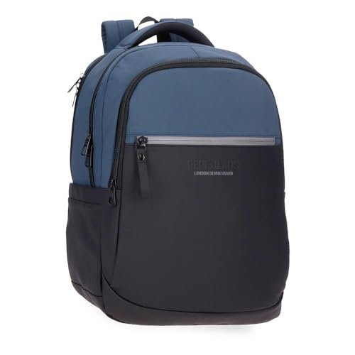 Pepe Jeans Sail up Plecak na laptopa z podwójną komorą na laptopa 15,6 cala niebieski 30 x 42 x 14,5 cm poliester i PU 18,27 l by Joumma Bags, Niebieski, Talla única, dwukomorowy plecak na laptopa