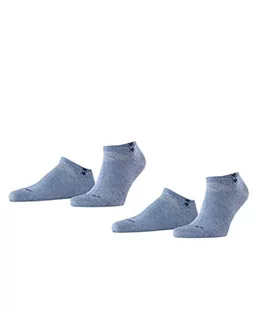 Burlington Mężczyźni Skarpety do trampek Everyday 2-Pack M SN Bawełna krótkie jednokolorowe 2 Pak, Niebieski (Light Jeans 6662), 40-46 - Skarpetki damskie - miniaturka - grafika 1