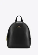 Torebki damskie - Damski plecak z gładkiej skóry naturalnej czarny - miniaturka - grafika 1