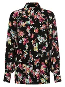 Koszule damskie - Y.A.S - Bluzka damska  YASAloma, czarny|wyrazisty róż|wielokolorowy - miniaturka - grafika 1