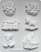 Akcesoria rzeźbiarskie - Forma do odlewów gipsu, motywy bożonarodzeniowe, 6 elementów - miniaturka - grafika 1