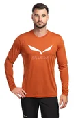 Koszulki męskie - Salewa Koszulka trekkingowa męska Solidlogo Dry LS brązowa 52_XL - miniaturka - grafika 1