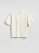 Koszulki dla chłopców - Reserved - Bawełniany t-shirt - złamana biel - miniaturka - grafika 1