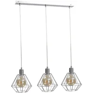 Lampy sufitowe - KET Industrialna LAMPA wisząca metalowa OPRAWA loftowy ZWIS druciaki srebrny KET696 - miniaturka - grafika 1