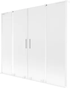 Mexen Velar L Duo parawan nawannowy 2-skrzydłowy rozsuwany 180 x 150 cm, szron, biały - 896-180-003-32-20 - Parawany nawannowe - miniaturka - grafika 1