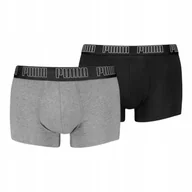 Majtki męskie - PUMA BOKSERKI MĘSKIE MAJTKI BOXER 2P CZARNE/SZARE r. M - miniaturka - grafika 1