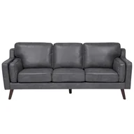 Sofy i kanapy - Beliani Sofa trzyosobowa tapicerowana szara LOKKA - miniaturka - grafika 1