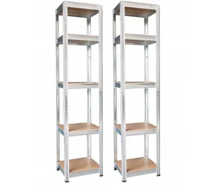 Zestaw dwóch regałów 5-poziomowych 180x40x40 cm, 175 kg - Szafy i regały magazynowe - miniaturka - grafika 1