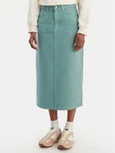 Spódnice - Quiksilver Spódnica jeansowa Mason EQWWK03027 Turkusowy Regular Fit - miniaturka - grafika 1