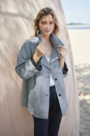 Płaszcze damskie - Płaszczyk Kurtka wełna cienka Kind of Magic Pepitka Czarno Biała - miniaturka - grafika 1