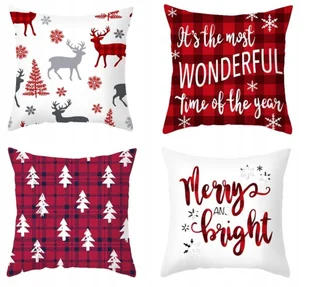 Zestaw Poszewka Na Poduszkę Świąteczna 4Szt [23K5] - Pozostałe akcesoria świąteczne - miniaturka - grafika 1