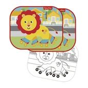 Akcesoria do fotelików - Fisher Price Arditex Arditex Osłonki samochodowe 2 szt + kolorowanki lew 16_5167 - miniaturka - grafika 1