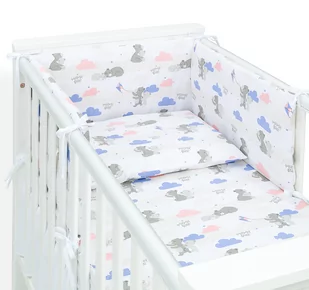 MAMO-TATO Ochraniacz rozbieralny dla niemowląt do łóżeczka 60x120 - Niedźwiadki z niebieskim - Ochraniacze do łóżeczka - miniaturka - grafika 1