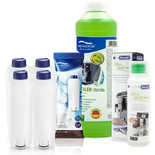 Zestaw Delonghi Aqualogis AL-S002 4 szt, Płyn DELONGHI SER3013 250ml, Verde 750ml - Akcesoria i części do ekspresów do kawy - miniaturka - grafika 1