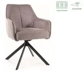 Krzesła - Krzesło obrotowe NOTTI BREGO jasna szara tapicerka na czarnym stelażu - miniaturka - grafika 1