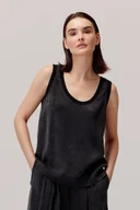 Koszulki i topy damskie - Top z wiskozą i lyocellem Figro czarny - miniaturka - grafika 1