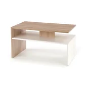 Ławy i stoliki kawowe - Ława drewniana SIGMA z półką dąb sonoma / biały - miniaturka - grafika 1
