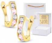 Biżuteria dla dzieci - ZŁOTE KOLCZYKI CYRKONIE CHRZEST KOMUNIA ŚWIĘTA 333 - miniaturka - grafika 1