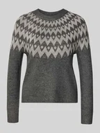 Swetry damskie - Sweter z dzianiny o kroju regular fit ze wzorem norweskim model ‘FRY’ - miniaturka - grafika 1