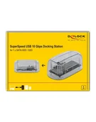 Akcesoria do komputerów stacjonarnych - DeLOCK 64089 storage drive enclosure 2.5/3.5'' HDD/SSD enclosure Transparent, Docking station - miniaturka - grafika 1