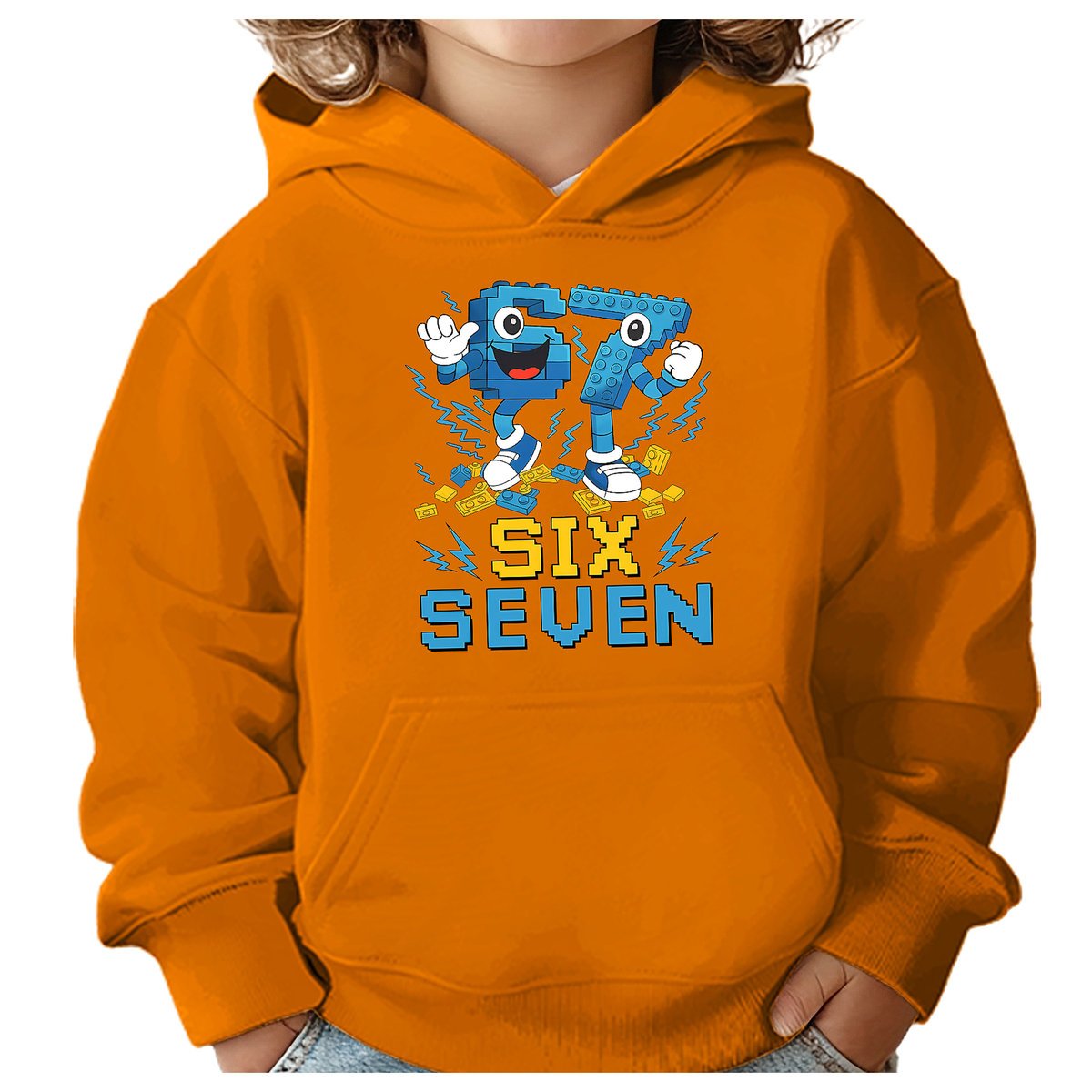 BLUZA DZIECIĘCA Z KAPTUREM 67 SIX SEVEN KLOCKI VIRAL 122-128 PREZENT
