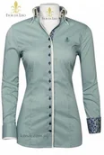 Koszulki jeździeckie - FIOR DA LISO Koszula EMANUELA II damska - pine green check - miniaturka - grafika 1