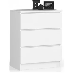 Akord FABRYKA MEBLI KOMODA K60 3 SZUFLADY BIAŁA OP0LK-6BIA003 - Komody - miniaturka - grafika 1