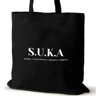 Torby i wózki na zakupy - Czarna torba bawełniana VIRAL na ramię zakupowa prezent duża S.U.K.A - miniaturka - grafika 1