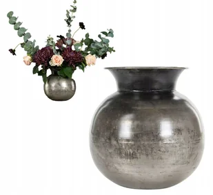 WAZON NA KWIATY LOFT 18cm KULA metalowy srebrny do salonu sypialni prezent - Wazony i flakony WAZON NA KWIATY LOFT 18cm KULA metalowy srebrny do salonu sypialni prezent - Wazony i flakony - miniaturka - grafika 1